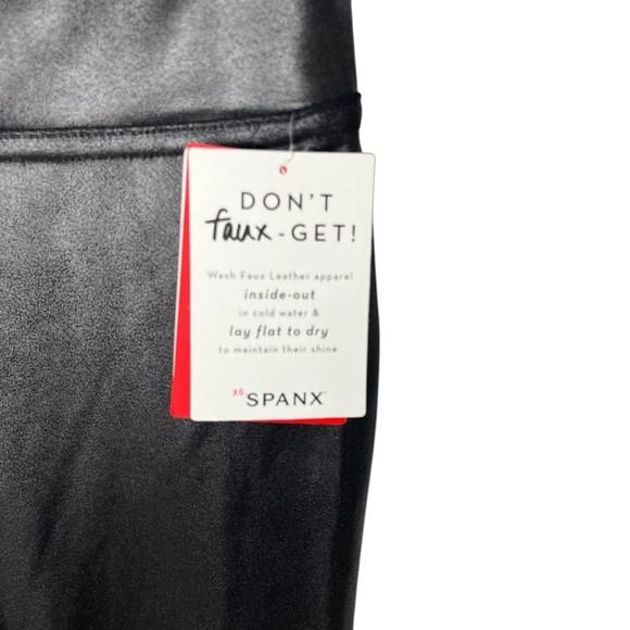 SPANX Faux Leather Leggings Black Size Medium High-Waisted - Picture 6 of 10